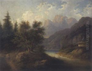 Gebirgslandschaft Mit Figurlicher Staffage