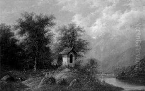 Wanderer Am Seeufer by Edouard Boehm