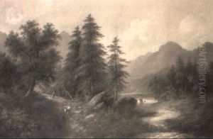 Alpine Waldlandschaft by Edouard Boehm