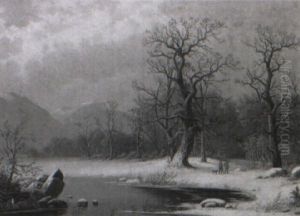 Vinterlandskab Med Jaegere by Edouard Boehm