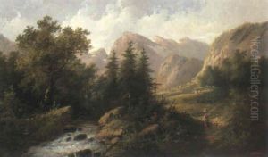 Gebirgsbach Im Tirol by Edouard Boehm