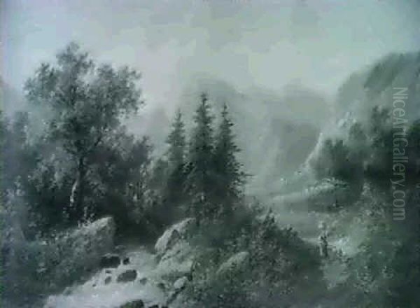Reisigsammlerin Am Waldbach - view 1