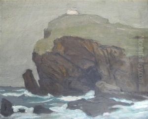 Untitled Lighthouse On Rocky Cliff