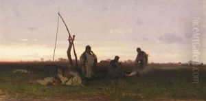 Ungarische Bauern Bei Der Rast by Pal (Paul) Boehm