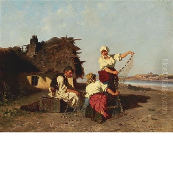 Repairing The Nets And Respite From Haying (2 Works) - view 1