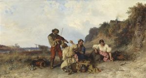 Musikalische Unterhaltung In Der Pusta by Pal (Paul) Boehm