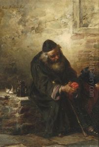 Sitzender Rabbi by Pal (Paul) Boehm