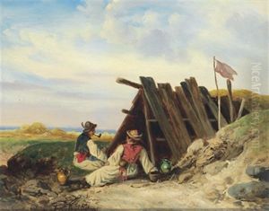 Ungarische Hirten Bei Der Rast by Pal (Paul) Boehm