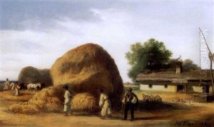 Szenabehordas (gathering Hay) by Pal (Paul) Boehm