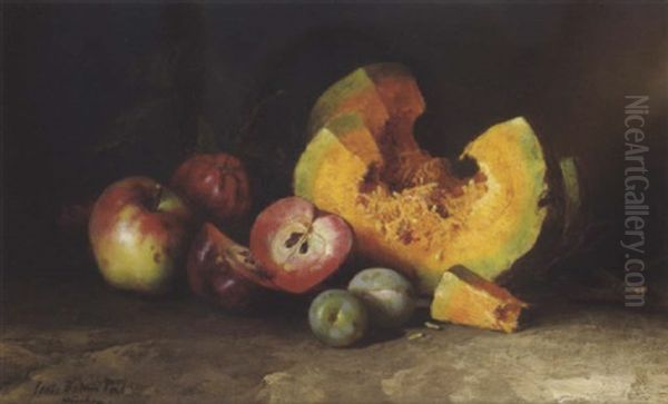 Stilleben Mit Apfel, Kurbis Und Zwetschken - view 1