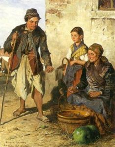 Die Strasenverkaufer by Pal (Paul) Boehm