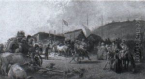 A Gypsy Encampment by Pal (Paul) Boehm