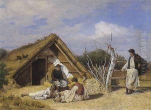 Ruhende Schafhirten Vor Einer Tanya Ruhende Schafhirten Vor Einer Tanya