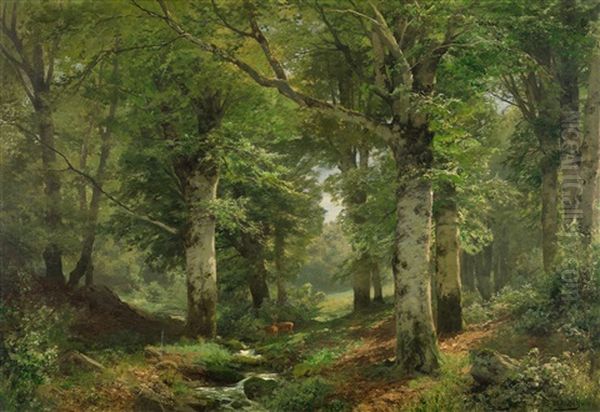 Waldlandschaft Mit Rehen - view 1