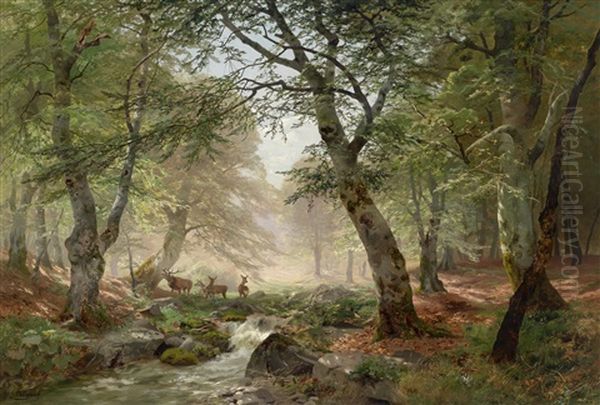 Waldlandschaft Mit Rehen - view 1