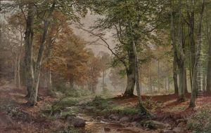 Waldinneres Mit Rehen by Heinrich Boehmer
