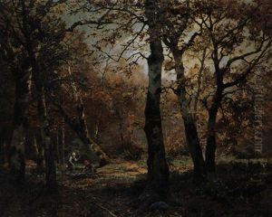 Die Reisigsammlerinnen Im Wald by Heinrich Boehmer