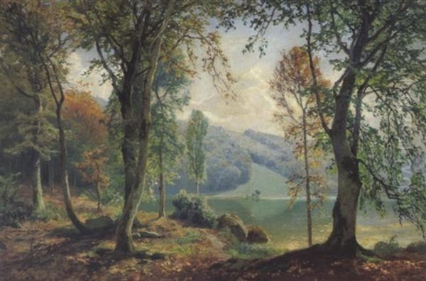 Herbstliches Seeufer In Der Eifel - view 1