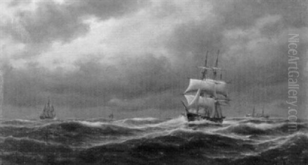 Segelschiffe Auf Bewegter See - view 1