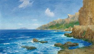 Blick Auf Die Amalfikuste Zwischen Salerno Und Positano by Hans Bohrdt