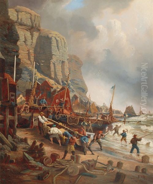 English Fisher-boats On The Shore Of Heligoland - view 1