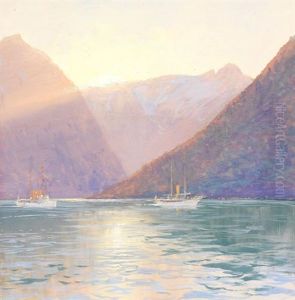 Kaiserliche Yacht "s.m.s.hohenzollern" In Norwegischem Fjord by Hans Bohrdt