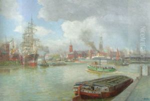 Im Hamburger Hafen by Hans Bohrdt
