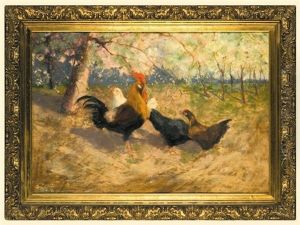 Cock And Chickens by Stanislaw Bohusz-Siestrzencewicz