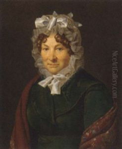 Portrait Of A Lady Wearing A Bonnet And Shawl by Henri-Joseph Boichard