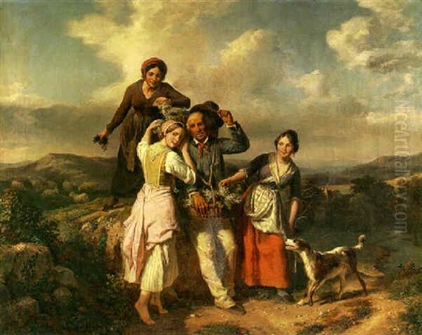 Landscape With A Grape Vendor And Young Peasant Girls - view 1
