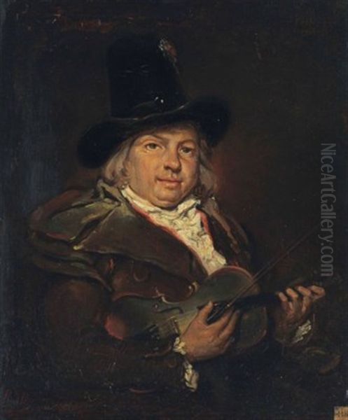 A Musician Playing A Violin - view 1