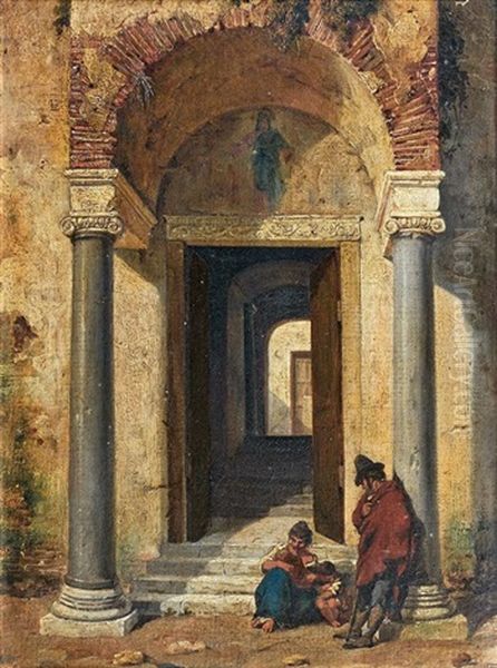 Couple A Lentree Dune Eglise Probablement A Rome - view 1