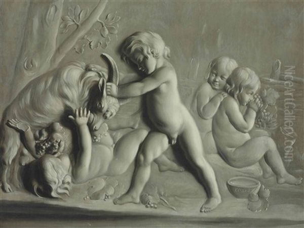 Putti With A Goat, Trompe-l'oeil - view 1