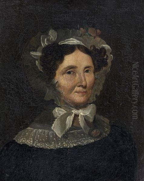 Portrait De Femme Au Bonnet De Dentelle (+ Portrait D'homme Portant La Legion D'honneur Et Les Palmes Academiques; Pair) - view 1