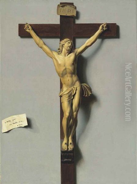 A Trompe L'oeil Of An Ivory And Wood Crucifix - view 1