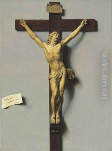 A Trompe L'oeil Of An Ivory And Wood Crucifix