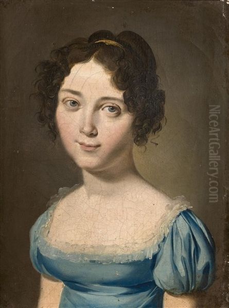 Jeune Fille En Robe Bleue - view 1