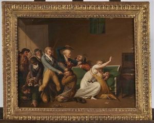 Scene Des Voleurs; Les Voleurs Arretes (2 Works) by Louis Leopold Boilly