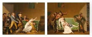 Scene De Voleurs Et Les Voleurs Arretes (pair) by Louis Leopold Boilly