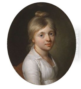 Portrat Der Jungen Comtesse De Bernes De Longvilliers, Ruckseitig Monogramm Bl Unter Einer Marquiskrone