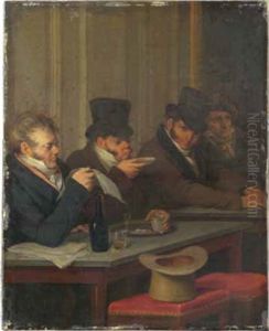 Un Coin Du Cafe De Foy by Louis Leopold Boilly