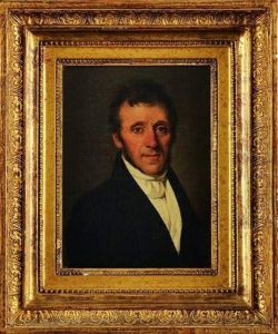 Portrait D'homme En Buste Portant Une Redingote Noire Et Chemise Blanche