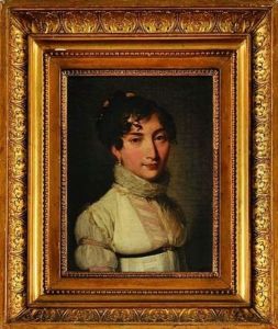 Portrait En Buste D'une Dame De Qualite A La Chemise Blanche by Louis Leopold Boilly