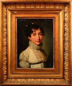 Portrait En Buste D'une Dame De Qualite A La Chemise Blanche by Louis Leopold Boilly