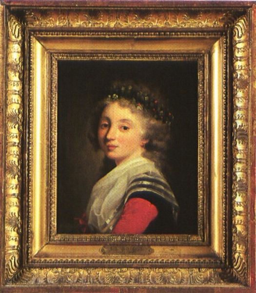 Portrait De Femme A La Couronne De Fleurs - view 1