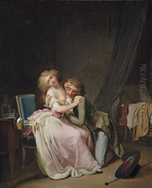 La Lutte Galante (or Ca Ira) - An Amorous Couple In An Interior - view 1