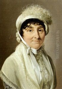 Portrait De Femme A La Coiffe De Plumes Blanches