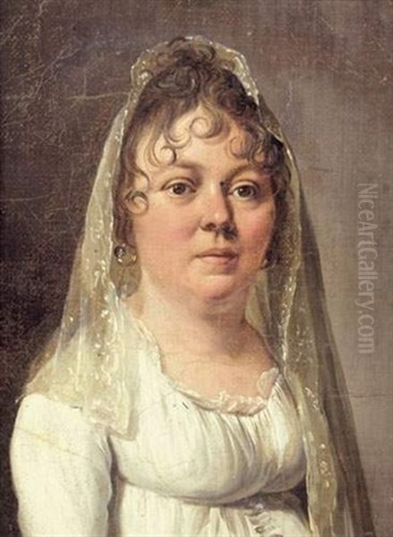 Portrait De Femme En Robe Blanche - view 1