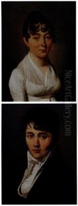 Portrait De Femme A La Robe Blanche (+ Portrait D'homme; Pair)