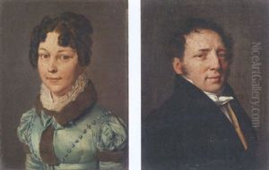Portrait De Femme A La Robe Bleue